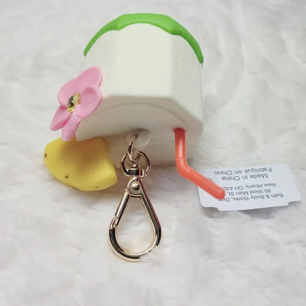BBW Coconut Drink PocketBac Holder Flower Straw Pineapple Slice New OOS